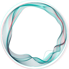 Aufkleber - round frame made of dynamic neon curved lines for technology concepts, user interface design, web de