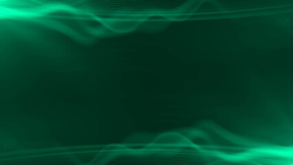 Wall Mural - beautiful abstract wavy lines technology backdrop green digital particles effect as corporate concep