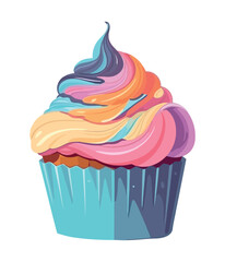 Sticker - Cute cupcake baked with gourmet icing