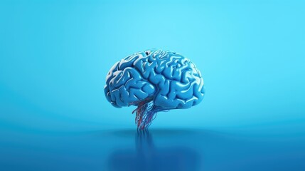 Wall Mural - Blue brain background material