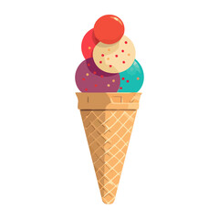 Poster - Gourmet ice cream cone, a summer delight