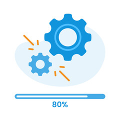 Poster - Please wait in process or progress, loading concept illustration flat design vector eps10. simple, modern graphic element for landing page ui, infographic, icon