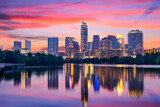 Fototapeta Las - Austin, Texas, USA skyline on the Colorado River.