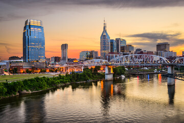 Wall Mural - Nashville, Tennessee downtown skyline at Shelby Street Bridge.