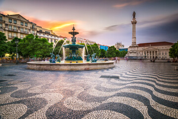 Wall Mural - Lisbon, Portugal cityscape at Rossio Square.