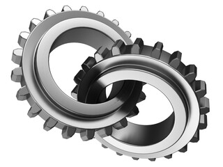 3d illustration of two gear wheels