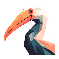 Wall Mural - Geometric shapes pelican bird modern animal