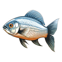 Wall Mural - Serene Swimmer: Stunning Illustration of Pearl Gourami Fish