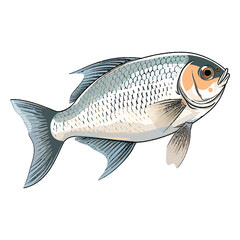 Wall Mural - Serene Swimmer: Stunning Illustration of Pearl Gourami Fish