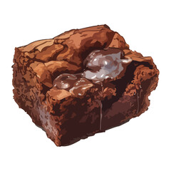 Wall Mural - chocolate brownie dessert on white background