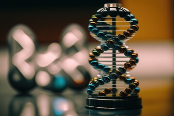 Wall Mural - DNA decoration. DNA figurine. Generative AI