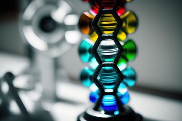 Wall Mural - Multicolored DNA decoration. DNA figurine. Generative AI