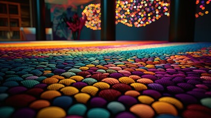 Wall Mural - Futuristic multicolored carpet. Generative AI
