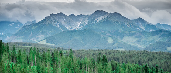 Sticker - Beautiful mountains landscape in Carpathian. Poland. Tartry