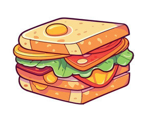 Wall Mural - Gourmet sandwich meal with fresh egg