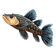Wall Mural - Underwater Beauty: Captivating 2D Illustration of a Fish Pleco