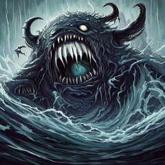 Wall Mural - ocean monster