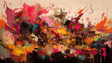 Colorful paints pattern. Generative AI