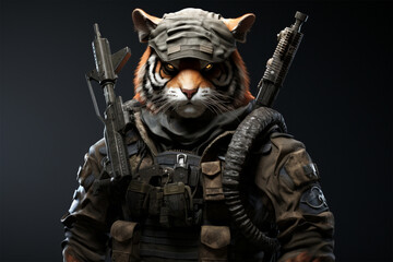 Generative AI.
Tiger soldiers wear armed vests