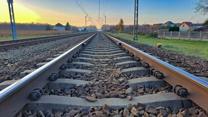 railway tracks in the countryside