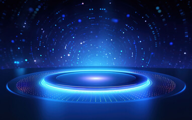 Leinwandbilder - Glowing Technology Circle Background,created with generative ai tecnology.