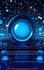 Sticker - glowing technology circle background,created with generative ai tecnology.