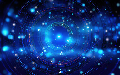 Sticker - glowing technology circle background,created with generative ai tecnology.