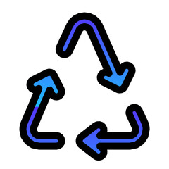 Sticker - recycle gradient fill icon