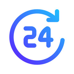 Sticker - 24 hours gradient fill icon