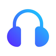 Sticker - headphone gradient fill icon