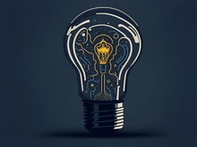 Lightbulb In A Business Suit Illustration Of The Creative Idea Process. Ai Generated