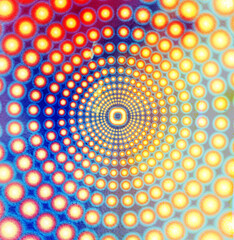 Wall Mural - abstract watercolor background with a circle of luminaries in different colors