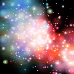 Wall Mural - great cosmic watercolor background with different stars