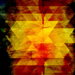 Poster - Watercolor abstract geometric colorful background of triangles for design