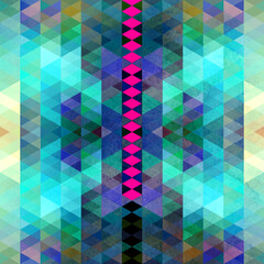 Poster - Watercolor abstract geometric colorful background of triangles for design