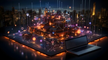 Building the Future: Isometric Illustration of Software Development's Technological Tapestry
