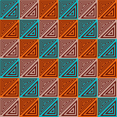 Poster - Colorful vector oriental seamless pattern with triangle elements