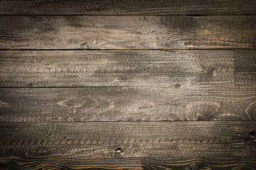 Canvas Print - Natural Dark Wooden background. Old dirty wood tables with dramatic light effect