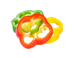 Poster - Sliced red yellow green pepper transparent png