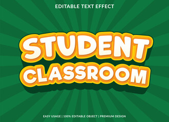 Poster - student classroom editable text effect template use for font style headline
