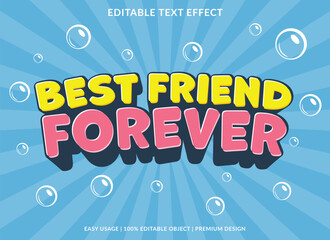 Poster - best friend forever editable text effect template use for font style headline