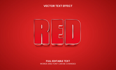 Wall Mural - Red 3d text, Editable text effect