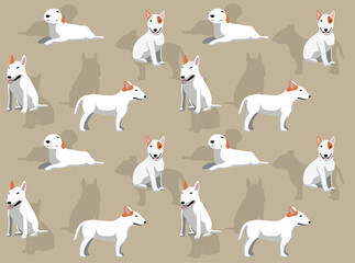 Wall Mural - Dog Bull Terrier Fawn Coat Cute Cartoon Seamless Wallpaper Background
