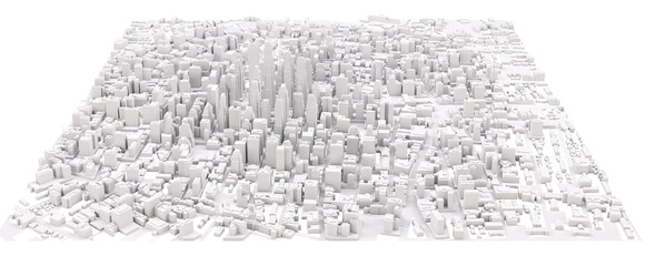 Poster - White modern city. Isolated on white. 3D rendering