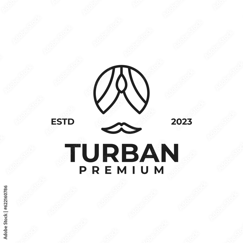 Man in Turban for Indian Culture Logo Design Concept Vector ...