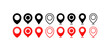 © Coosh448 - Mark on the map. Flat, color, destination, goal of movement. Vector icons.