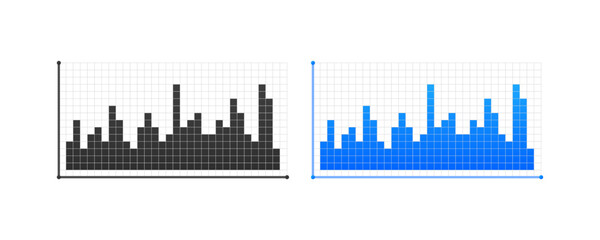 Poster - Data summary. Flat, color, bar chart, line chart. Vector illustration.