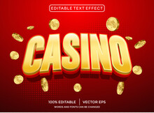 Golden Casino 3D Editable Text Effect