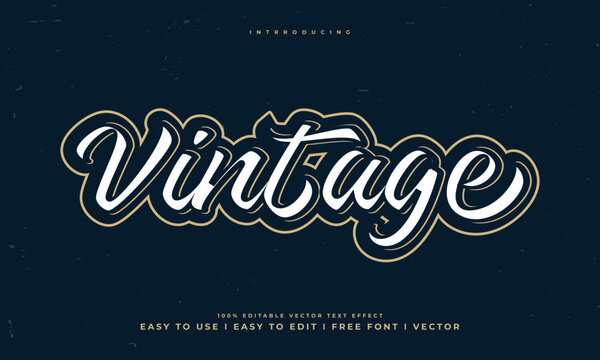vintage retro editable text effect alphabet font typography typeface