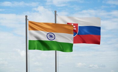 Slovakia and India flag